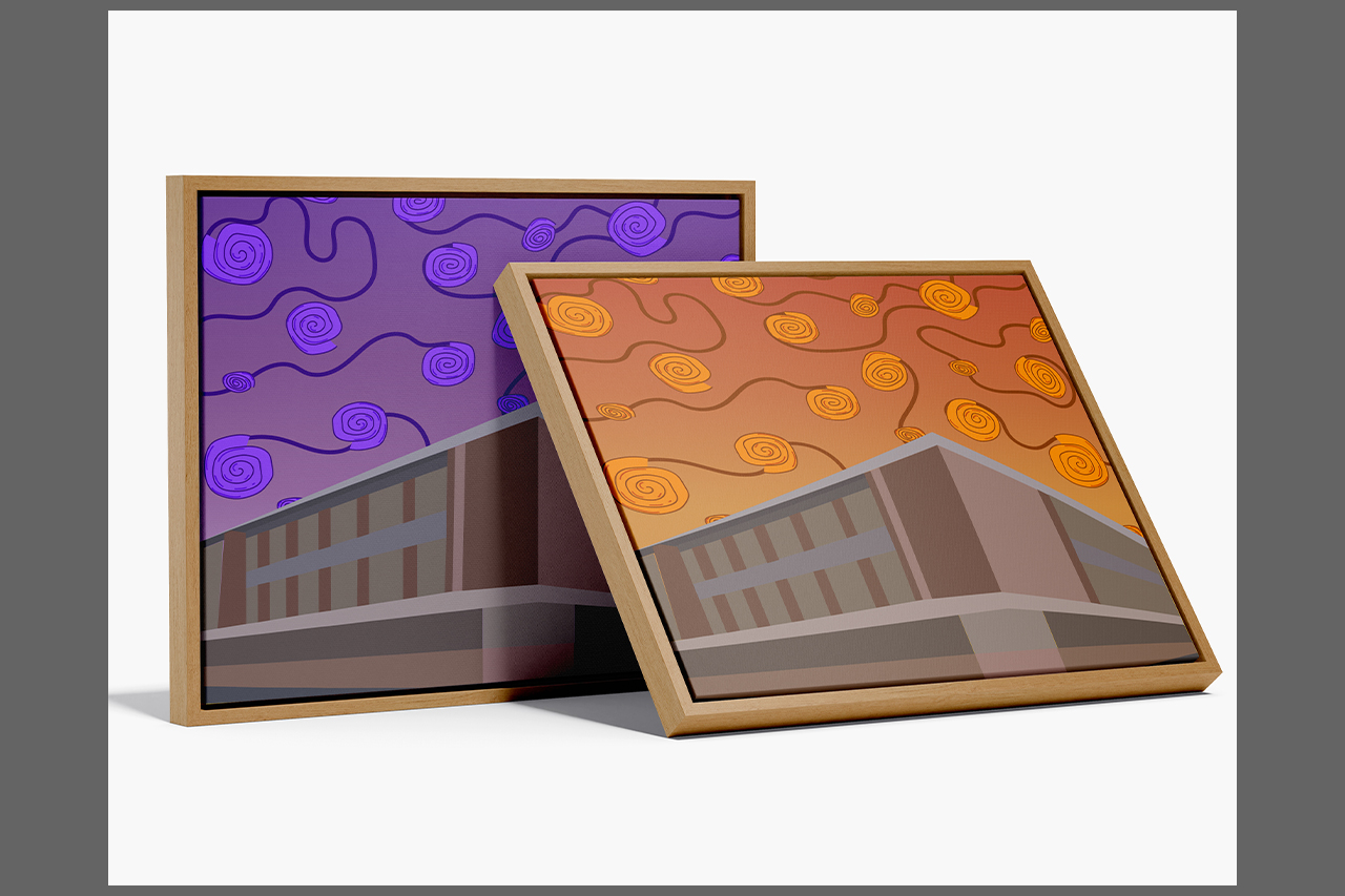 Ilustración de Paisaje de mañana y de tarde